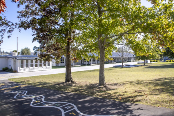 Pristine outdoor learning and play areas at Glenbrae School in Auckland.