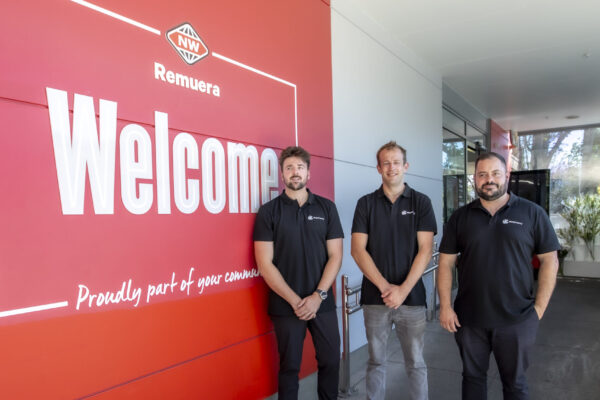 Kōwhai Cleaning head office team standing outside New World Remuera in Auckland, representing a trusted supermarket cleaning partnership.
