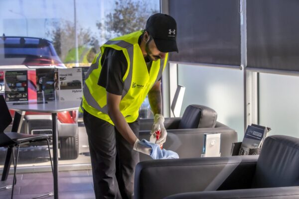 Professional interior cleaning service at Andrew Simms dealership by Kowhai Cleaning, Auckland – ensuring spotless results in high-traffic commercial spaces.